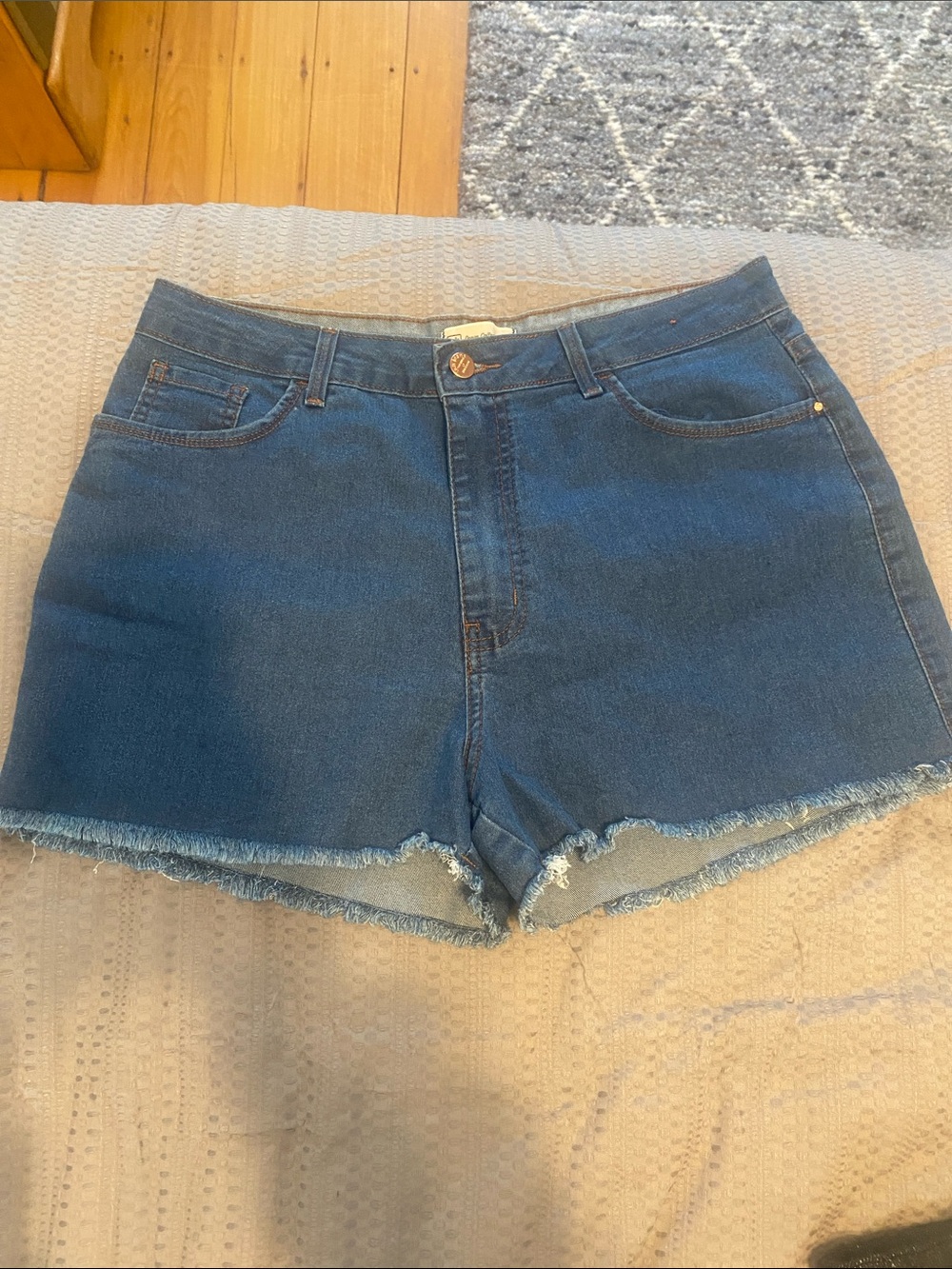 Women's Dark Blue Denim Cutoff Shorts
